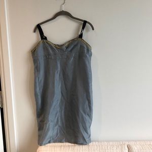 Marni blue silk mini slip dress